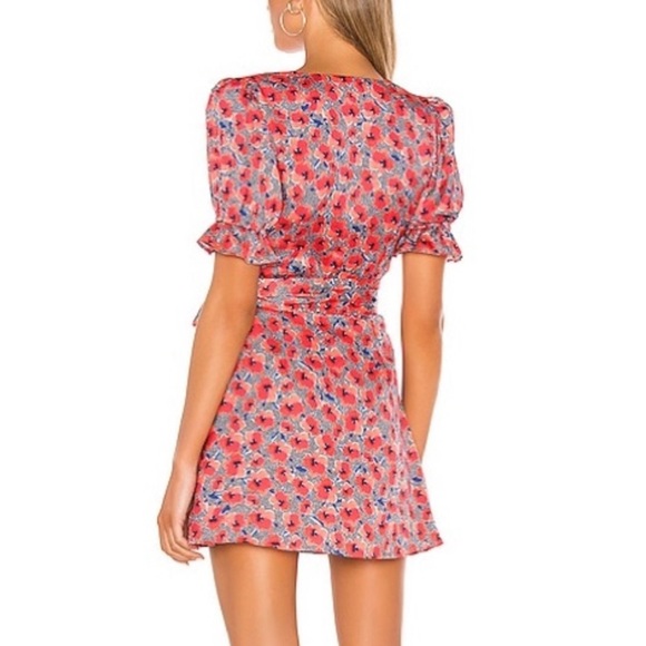 NEW Revolve x House of Harlow Aja Mini Dress Wrap Red Poppy Floral Medium - Picture 11 of 13